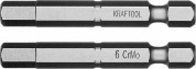 Бита KRAFTOOL Н6х50мм E1/4 (торсионная, кованная, набор 2шт.)