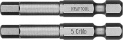 Бита KRAFTOOL Н5х50мм E1/4 (торсионная, кованная, набор 2шт.)