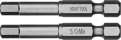 Бита KRAFTOOL Н5х50мм E1/4 (торсионная, кованная, набор 2шт.)